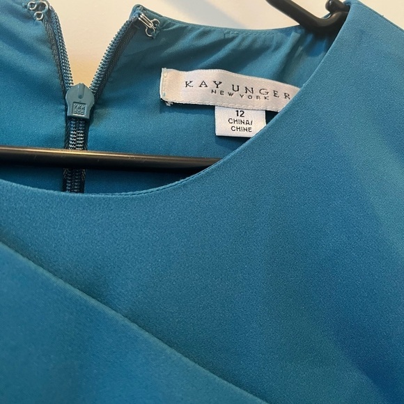 Kay Unger Megan Column Gown Size 12 in Baltic Blue - Picture 4 of 6